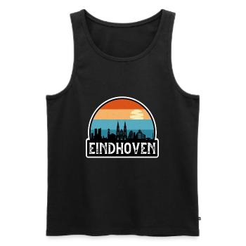 Eindhoven Netherlands Flag Skyline Travel Souvenir - Men's Premium Organic Tank Top - black - Front - AI Model Male 178 light (178cm)
