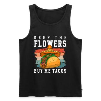 Taco Tortilla Nourriture préférée Foodie - Débardeur bio Premium Homme - noir - Devant - Michal (187cm)