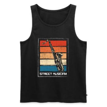 Musik Musikinstrument Entertainer - Männer Premium Bio Tank Top - Schwarz - Vorne - AI Model Male 178 light (178cm)