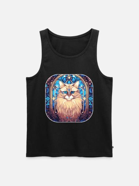 Bunte Birmakatzenrasse Aquarellmalerei - Männer Premium Bio Tank Top - Schwarz