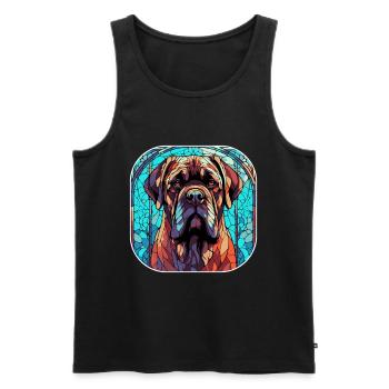 Colorful English Mastiff Dog Breed Watercolor Glas - Men's Premium Organic Tank Top - black - Front - Michal (187cm)