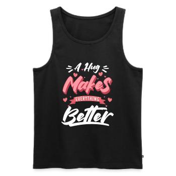 Schmusen Teddybär Süß Romantisch - Männer Premium Bio Tank Top - Schwarz - Vorne - Michal (187cm)