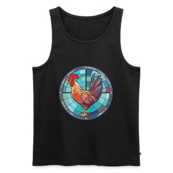 Huhn Bunte Aquarell-Tierillustration - Männer Premium Bio Tank Top - Schwarz - Vorne - AI Model Male 178 light (178cm)