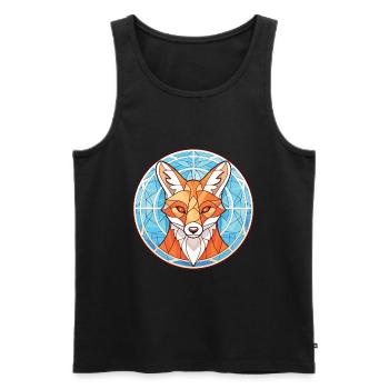Fuchs Buntes Aquarell Tier Haustier Illustration - Männer Premium Bio Tank Top - Schwarz - Vorne - Michal (187cm)