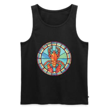 Lobster Colorful Watercolor Animal Illustration - Men's Premium Organic Tank Top - black - Front - Michal (187cm)