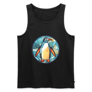 Panda Colorful Watercolor Animal Pet Illustration - Men's Premium Organic Tank Top - black - Front - Michal (187cm)