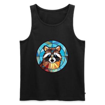 Racoon Colorful Aquarelle Animal Animal Illustration - Débardeur bio Premium Homme - noir - Devant - Michal (187cm)