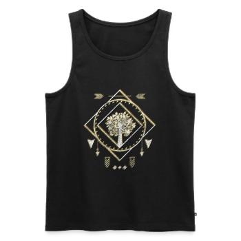 Rune Symbolism Warrior Spirit - Men's Premium Organic Tank Top - black - Front - Michal (187cm)
