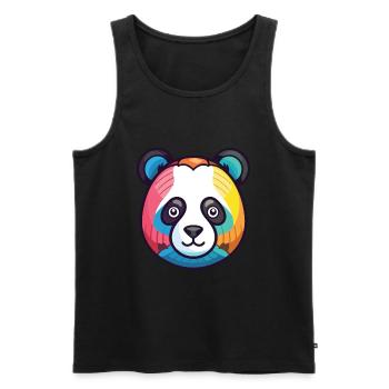 Panda Buntes Aquarell Tier Haustier Illustration - Männer Premium Bio Tank Top - Schwarz - Vorne - Michal (187cm)