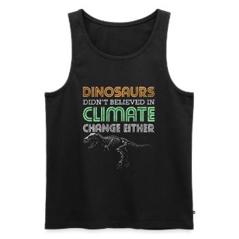 Dinosaur Fossil Stegosaurus Cretaceous - Men's Premium Organic Tank Top - black - Front - AI Model Male 178 light (178cm)