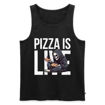La pizza, c’est la vie - Grim Reaper Pizza - Débardeur bio Premium Homme - noir - Devant - Michal (187cm)