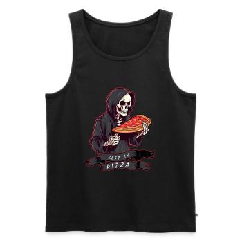 La pizza, c’est la vie - Grim Reaper Pizza - Débardeur bio Premium Homme - noir - Devant - Michal (187cm)
