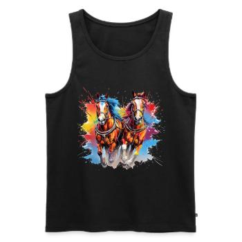 Pferde, Pferde - Männer Premium Bio Tank Top - Schwarz - Vorne - Michal (187cm)