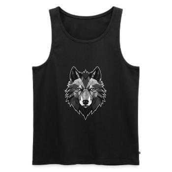 Wolf Bad Wolf - Men's Premium Organic Tank Top - black - Front - AI Model Male 178 light (178cm)