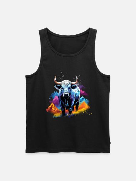 Eringer, Schweizer Eringerkuh - Männer Premium Bio Tank Top - Schwarz