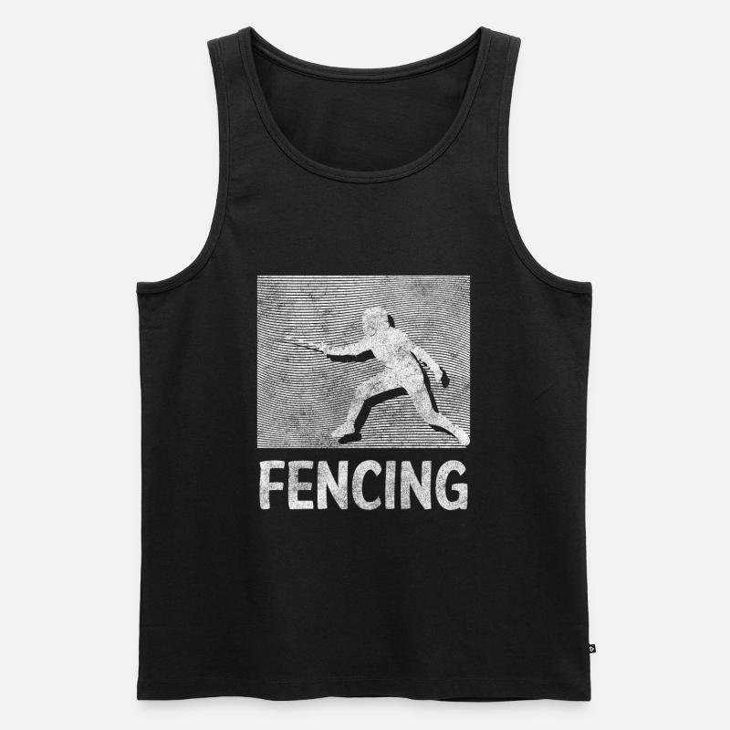 Fechter Sport Gegner Hobby - Männer Premium Bio Tank Top - Schwarz