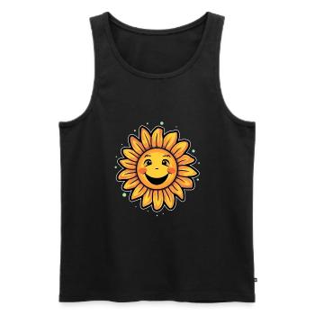 Sunflower Laughing Cheerful - Men's Premium Organic Tank Top - black - Front - Michal (187cm)