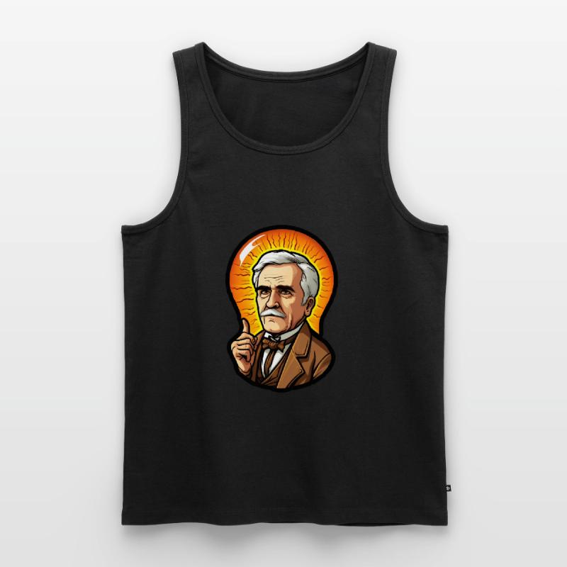 Eddison Light Bulb Physics Electrical Engineering Men's Premium Organic Tank Top