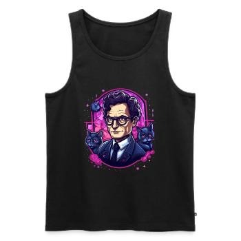 Schrödinger et son chat - Débardeur bio Premium Homme - noir - Devant - AI Model Male 178 light (178cm)