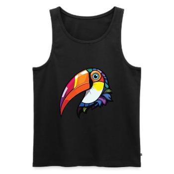 Toucan Tropical Bird Colorful Watercolor Animal - Men's Premium Organic Tank Top - black - Front - AI Model Male 178 light (178cm)