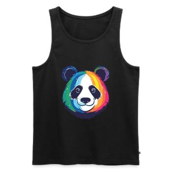 Panda Buntes Aquarell Tier Haustier Illustration - Männer Premium Bio Tank Top - Schwarz - Vorne - Michal (187cm)