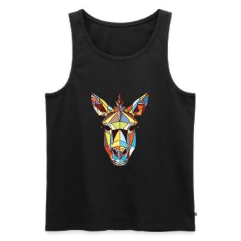Donkey Colorful Watercolor Animal Pet Illustration - Men's Premium Organic Tank Top - black - Front - Michal (187cm)