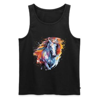 Horse, horse - Men's Premium Organic Tank Top - black - Front - Michal (187cm)