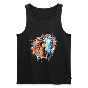 Cheval - Débardeur bio Premium Homme - noir - Devant - Michal (187cm)