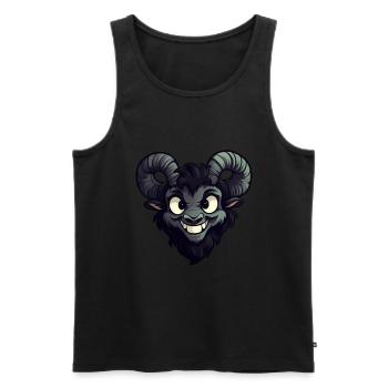 Goat goat goat creepy - Men's Premium Organic Tank Top - black - Front - AI Model Male 178 light (178cm)