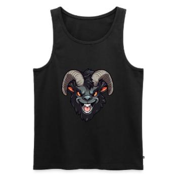 Goat goat goat creepy - Men's Premium Organic Tank Top - black - Front - AI Model Male 178 light (178cm)