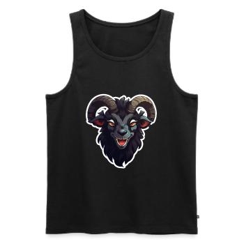 Goat goat goat creepy - Men's Premium Organic Tank Top - black - Front - AI Model Male 178 light (178cm)