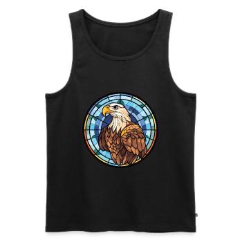Eagle Colorful Watercolor Animal Pet Illustration - Men's Premium Organic Tank Top - black - Front - AI Model Male 178 light (178cm)