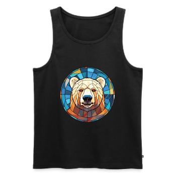 Bear Colorful Watercolor Animal Pet Illustration - Men's Premium Organic Tank Top - black - Front - AI Model Male 178 light (178cm)