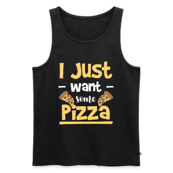 Fast Food Pizzaliebhaber Salami Käse - Männer Premium Bio Tank Top - Schwarz - Vorne - Michal (187cm)
