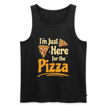Fast food pizza lover humour pizza slice - Débardeur bio Premium Homme - noir - Devant - Michal (187cm)