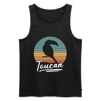 Toucan Animal Bec volant - Débardeur bio Premium Homme - noir - Devant - Michal (187cm)