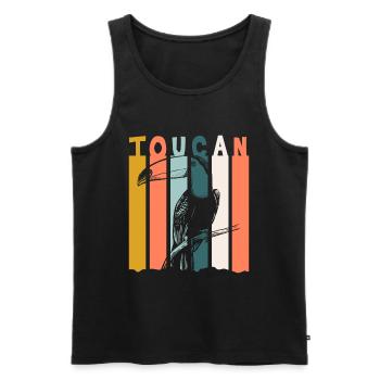 Toucan Dschungel Natur Südamerika - Männer Premium Bio Tank Top - Schwarz - Vorne - Michal (187cm)