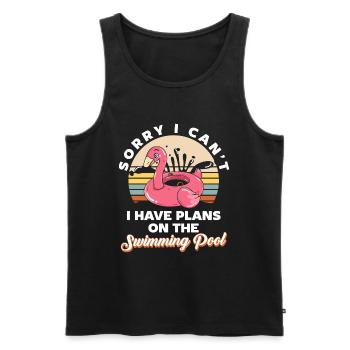 Swmming Pool Partymonster Partyzeit Sonne - Männer Premium Bio Tank Top - Schwarz - Vorne - AI Model Male 178 light (178cm)