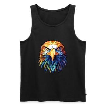 Eagle Colorful Watercolor Animal Pet Illustration - Men's Premium Organic Tank Top - black - Front - AI Model Male 178 light (178cm)
