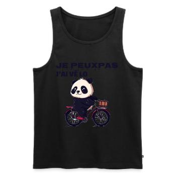 J'Peux Pas J'Ai Vélo - Débardeur bio Premium Homme - noir - Devant - Michal (187cm)