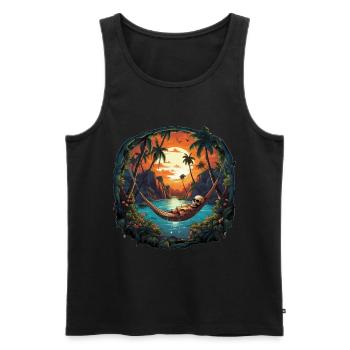 Relaxed Skeleton Paradise - Men's Premium Organic Tank Top - black - Front - Michal (187cm)