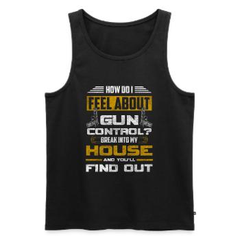 Waffen Gewalt Schießen Revolver - Männer Premium Bio Tank Top - Schwarz - Vorne - AI Model Male 178 light (178cm)