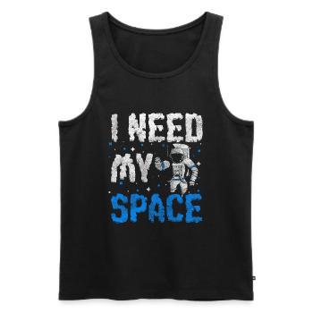 Space Planet Spacesuit Rocket - Men's Premium Organic Tank Top - black - Front - Michal (187cm)