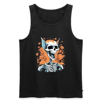 Halloween Skelett - Männer Premium Bio Tank Top - Schwarz - Vorne - AI Model Male 178 light (178cm)