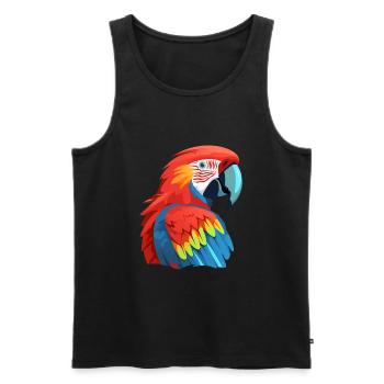 Papagei Ara - Männer Premium Bio Tank Top - Schwarz - Vorne - Michal (187cm)