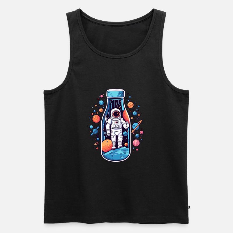 Astronaut Milchstrasse - Männer Premium Bio Tank Top - Schwarz