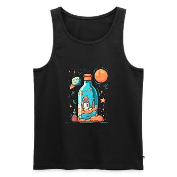 Astronaut Milchstrasse - Männer Premium Bio Tank Top - Schwarz - Vorne - AI Model Male 178 light (178cm)