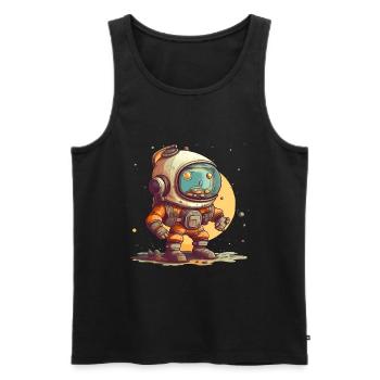 Astronaut - Männer Premium Bio Tank Top - Schwarz - Vorne - AI Model Male 178 light (178cm)