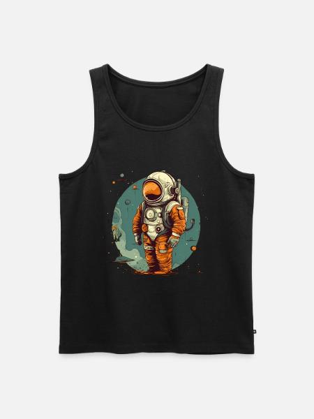 Astronaut - Männer Premium Bio Tank Top - Schwarz