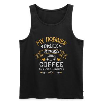 Coffee, Espresso, Cappuccino, Milk - Men's Premium Organic Tank Top - black - Front - Michal (187cm)